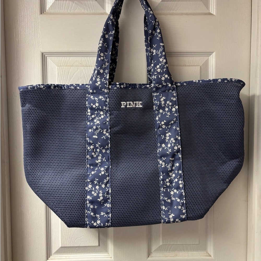 PINK Victoria's Secret Navy Floral Tote Bag